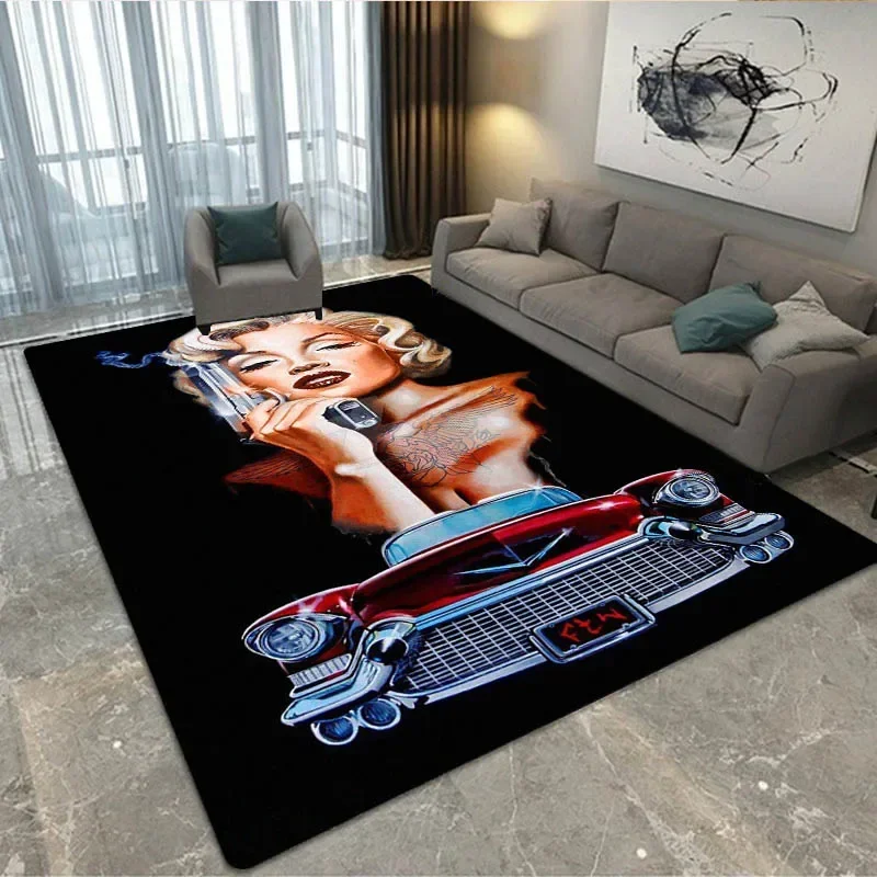 Marilyn Monroe printed carpet living room bedroom carpet balcony bathroom non-slip door mat photography props birthday gift