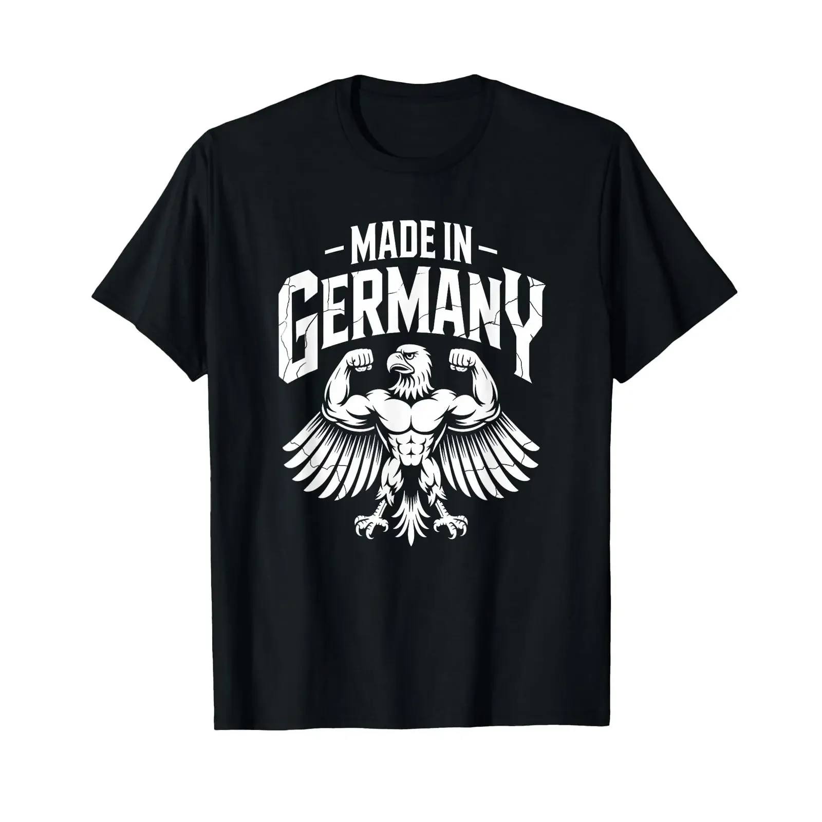 Made in Germany Bodybuilding Strong Eagle Vintage T Shirt vintage Washed Soft Casual graphic streetwear Top For Everyday Wear