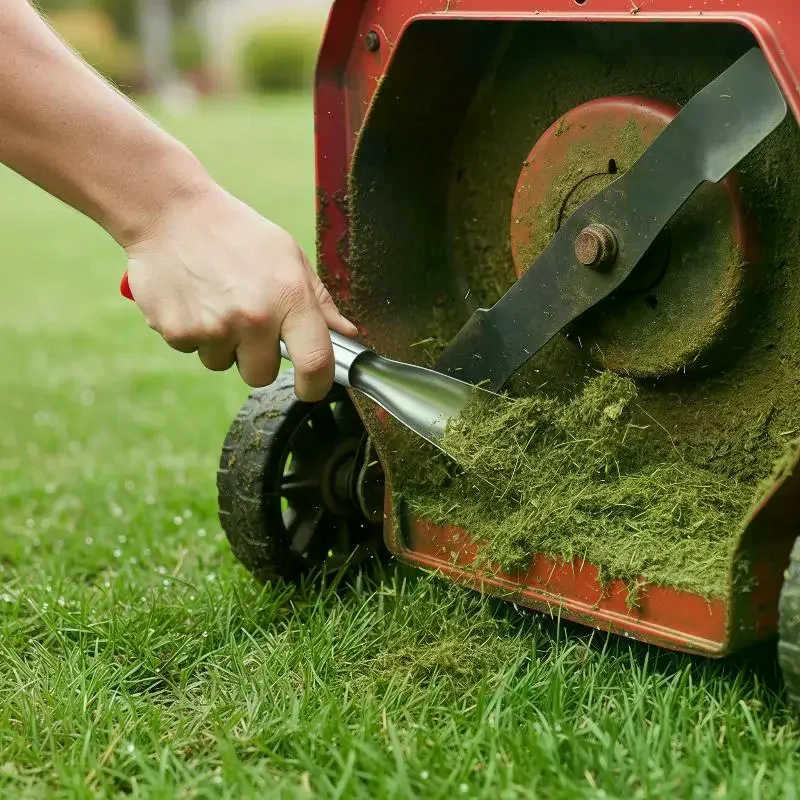 2 Pcs Lawn Mower Cleaning Kit Efficient Scraper & Brush Stainless Steel Ergonomic For Professional Lawn Maintenance