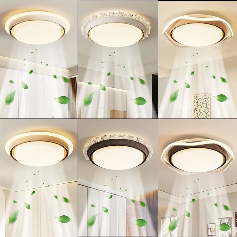 

Modern Acrylic Invisible Silent Full Spectrum LED Ceiling Fan Light with Bladeless Dining Bedroom Home Decor New Energy Saving