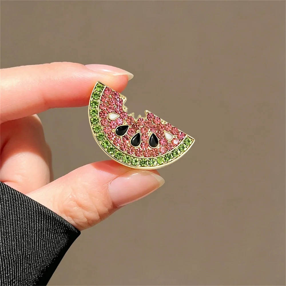 Crystal Rhinestone Watermelon Brooch Fruit Lapel Pin Fashion Clothing Accessories Jewelry Badge Gift