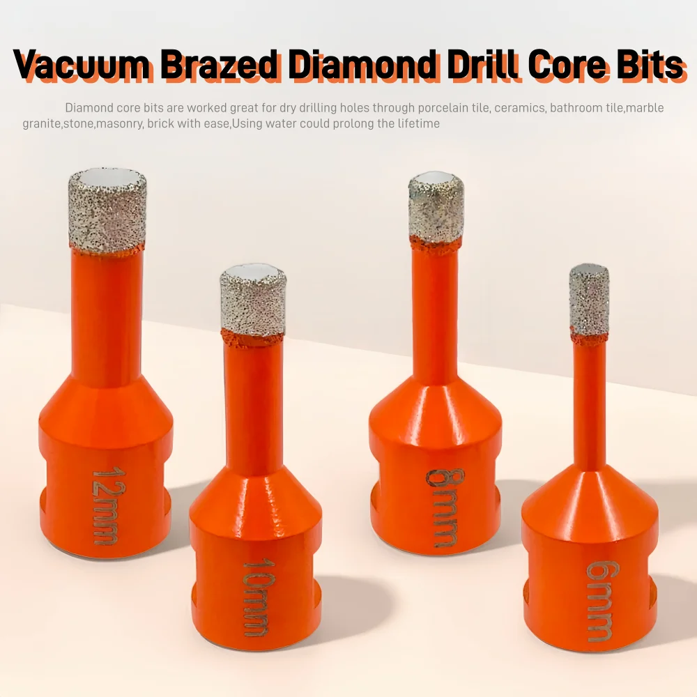 6/8/10/12mm 1 pz-4 pz Punta da trapano diamantata Piastrelle in gres porcellanato a secco Punta per nucleo in marmo Granito Marmo Foro Sega M14 Filettatura Foratura Corone