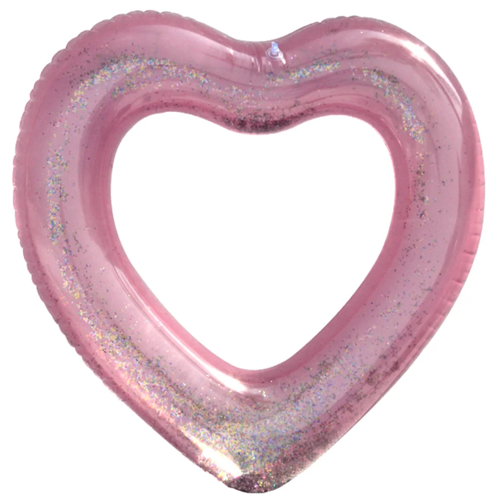 

Inflatable Heart Swim Ring Thicken Waterproof Floating Tube for Pool Beach Outdoor Use Lightweight Easy Inflate Swim Safety Ring