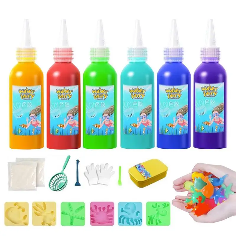 Rainbow Jellies Creation Kit 3D Handmade Water Toy Set Kids Craft Kit For Sea Creature Water Elf Kit Fun And Early Education