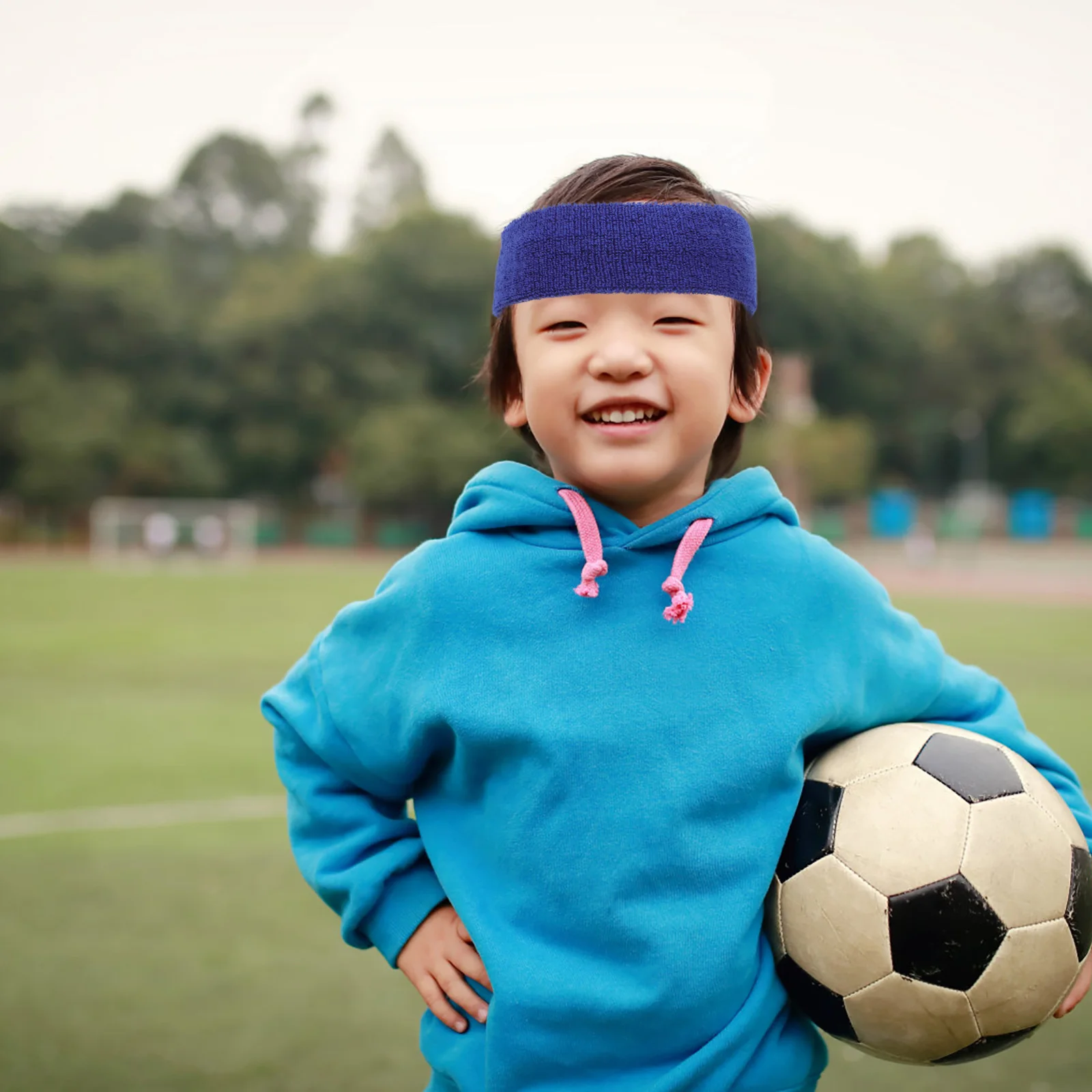 4 مجموعات من عصابة الرأس والمعصم الممتصة للعرق للأطفال والأولاد، أربطة رياضية قابلة للتعديل وخفيفة الوزن لكرة القدم #5