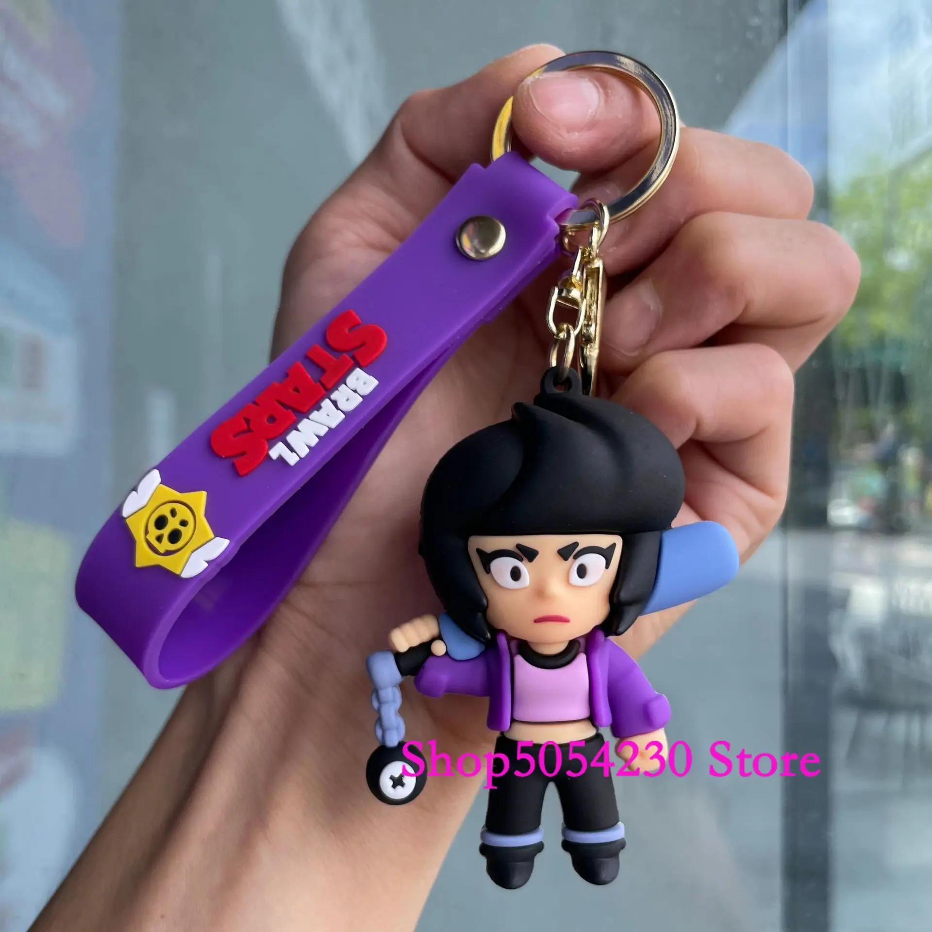 Llaveros de figuras de anime, de silicona, coleccionables, desechables, con temática del juego Brawl Stars, para cumpleaños, decoración de Leon y Crow, y como colgante para bolso.