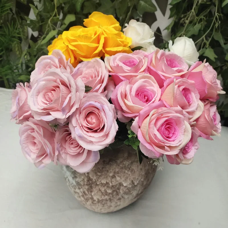 45CM 10 Head Rose Artificial Flower Bundle, Home Decoration, Living Room, Artificial Flowers, Wedding Handheld Flowers - Image 3