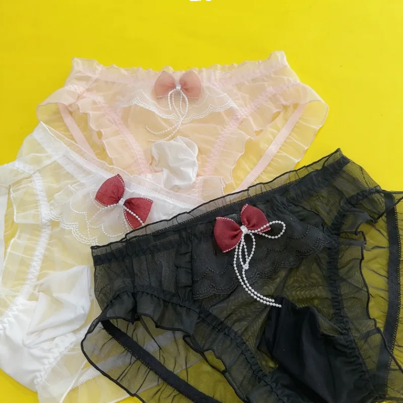 Japonais mignon arc femme de chambre hommes Lingerie Anime Lolita maille Sexy slips Sissy culottes pyjamas Roleplay érotique boîte de nuit Costumes