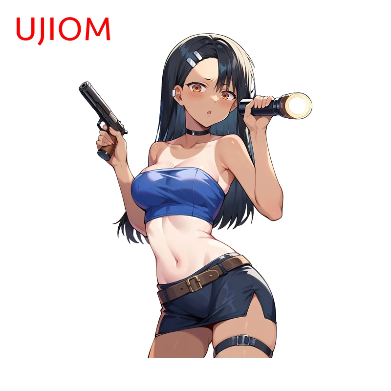 

UJIOM Seductive Girl Wall Sticker Blue Style Anime Figure Edgy Chic Graphics Decal Kitchen Cupboard Waterproof Decoration