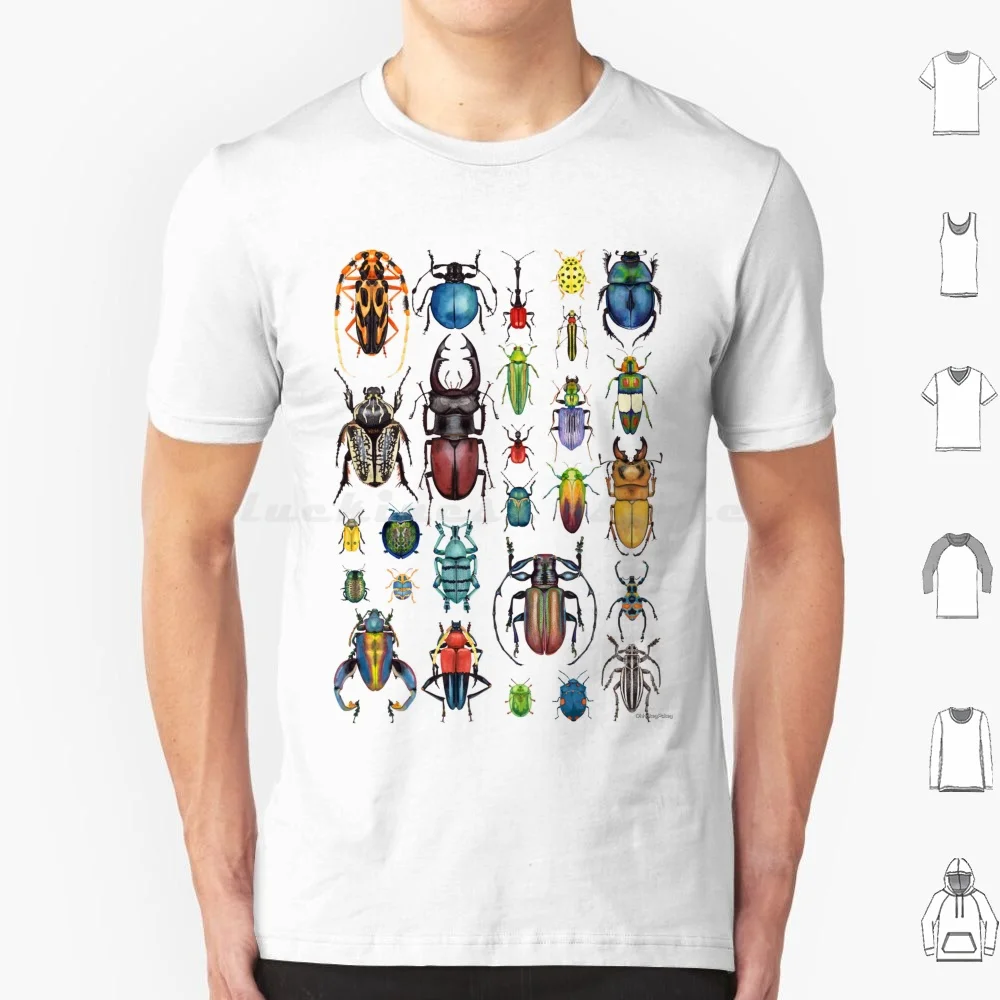 Beetle Mania T Shirt 6xl Cotton Cool Tee Beetles Beetlemania Hokeypokey Ohhokeypokey Bugs Insects Creatures Watercolour