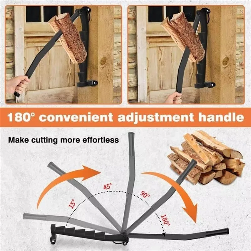 

A44Z-Wall Mounted Kindling Splitter Portable Manual Fire Wood Kindling Splitter Firewood Cutter