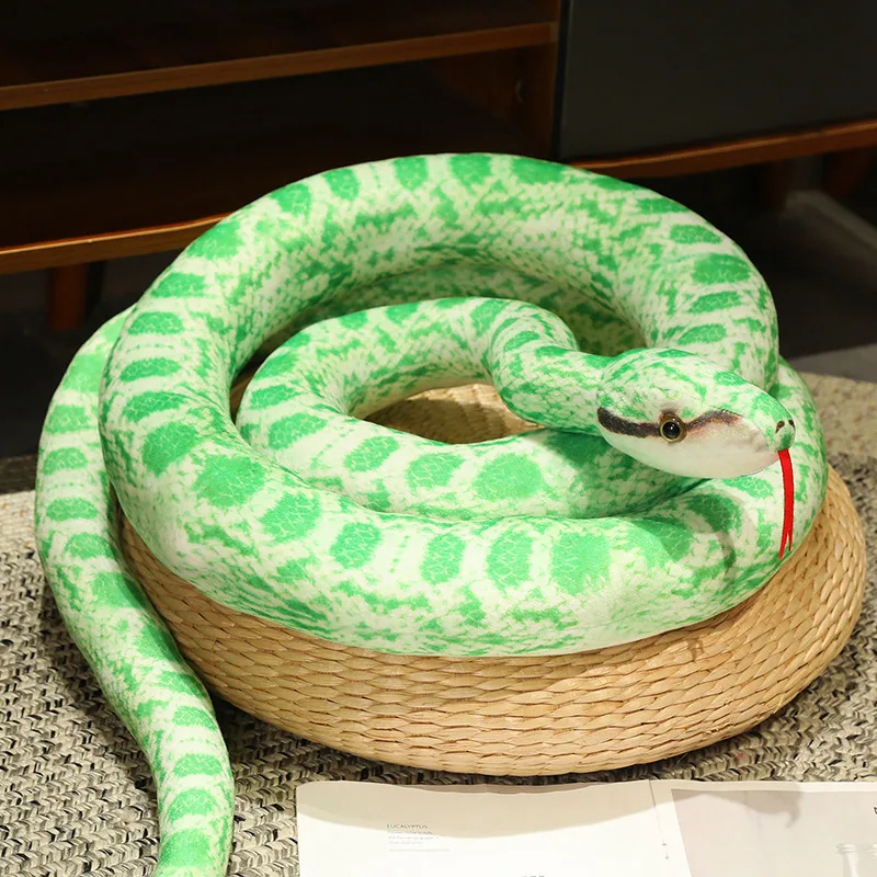Künstliches Python-Plüschtier, lange Schlange, gelb, orange, grün, Python-Plüschtier, dekorieren Sie das Haus, Urlaubsdekorationen – Detail 21