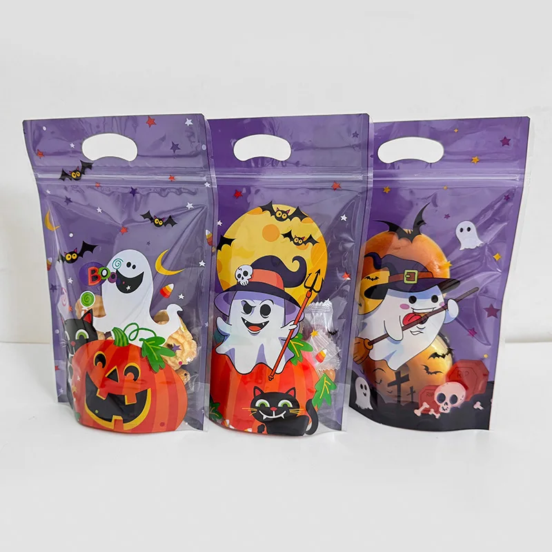20/50Pcs Halloween Candy Bag Cartoon Pumpkin Ghost Gift Cookies Ziplock Bags Halloween Party Decor Kids Trick or Treat Favors - view 2