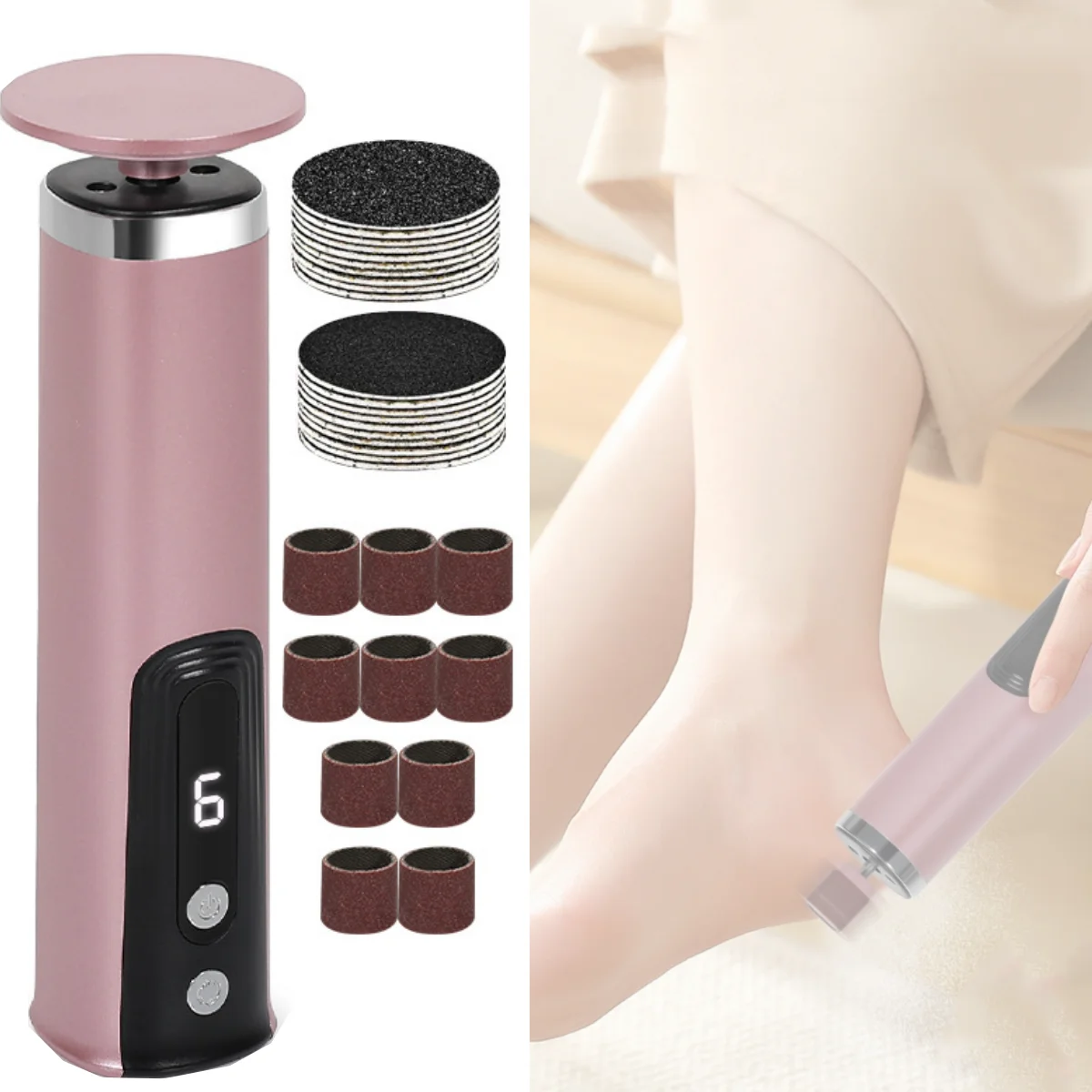 Wireless Rechargeable Pedicure Foot Callus Remover Heels Remove Electric Foot Care File Cuticle Callus Remover