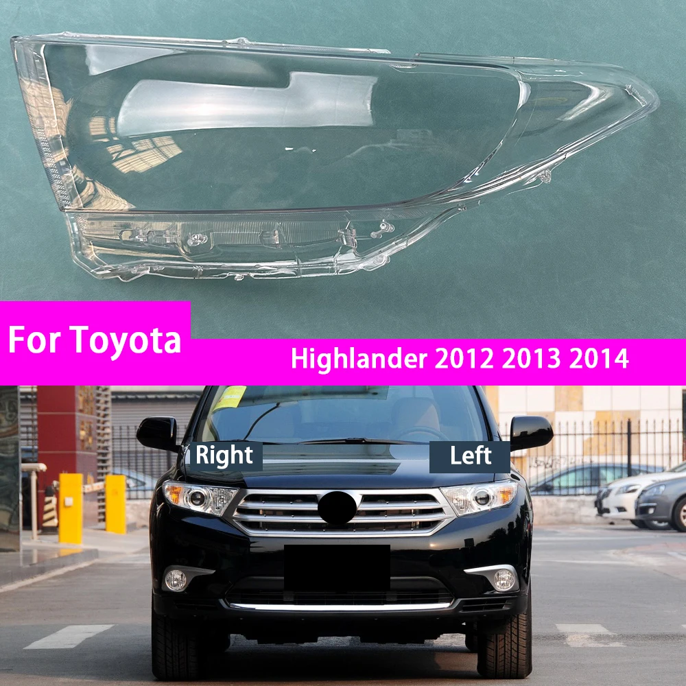 For Toyota Highlander 2012 2013 2014 Headlight Cover Transparent Lampshade Lamp Case Headlamp Shell Plexiglass Replace Original