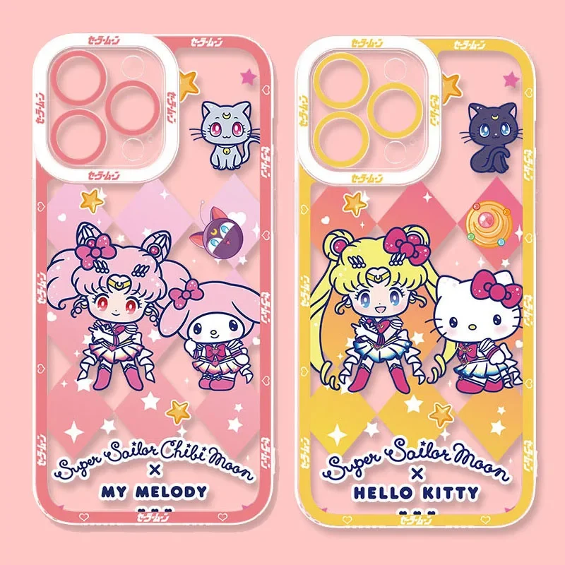 Cute Sanrio Hello Kitty Case For Samsung Galaxy S24 S23 S22 Ultra S21 S20 FE Note 20 10 Plus A15 A25 A35 A55 Silicone Back Cover