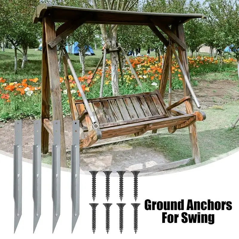 Outdoor Swing Anchors Earth Ground Anchors For Camping Tent Heavy Duty 4X Metal Tents Fixing Nails For Securing Animals Trees