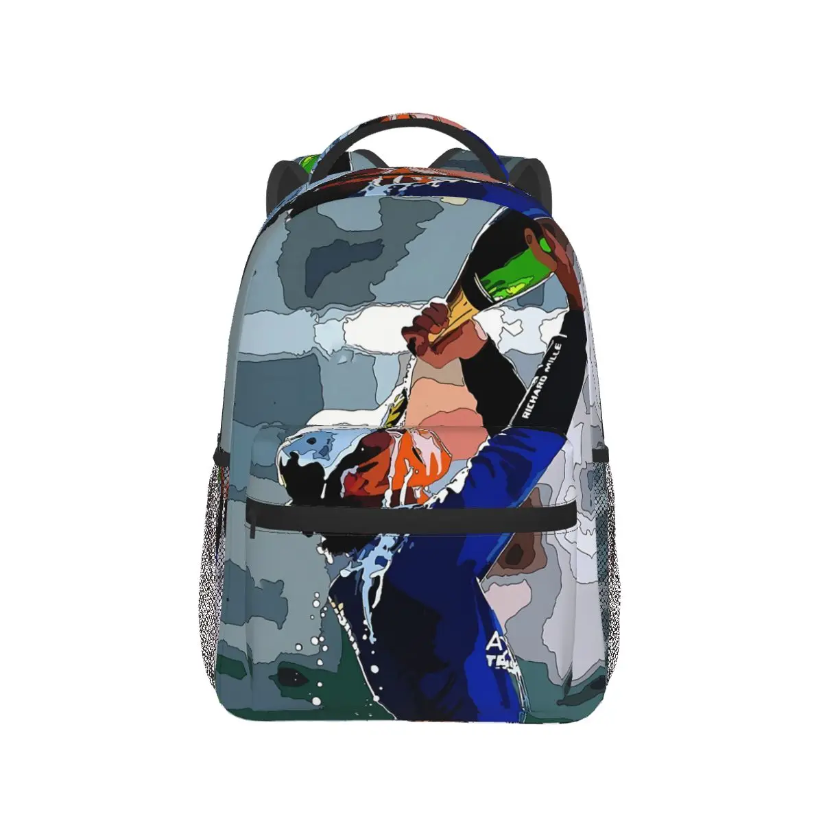 Mochila escolar de fórmula F1 para hombre y mujer, bolsa bonita para agua potable, Libros