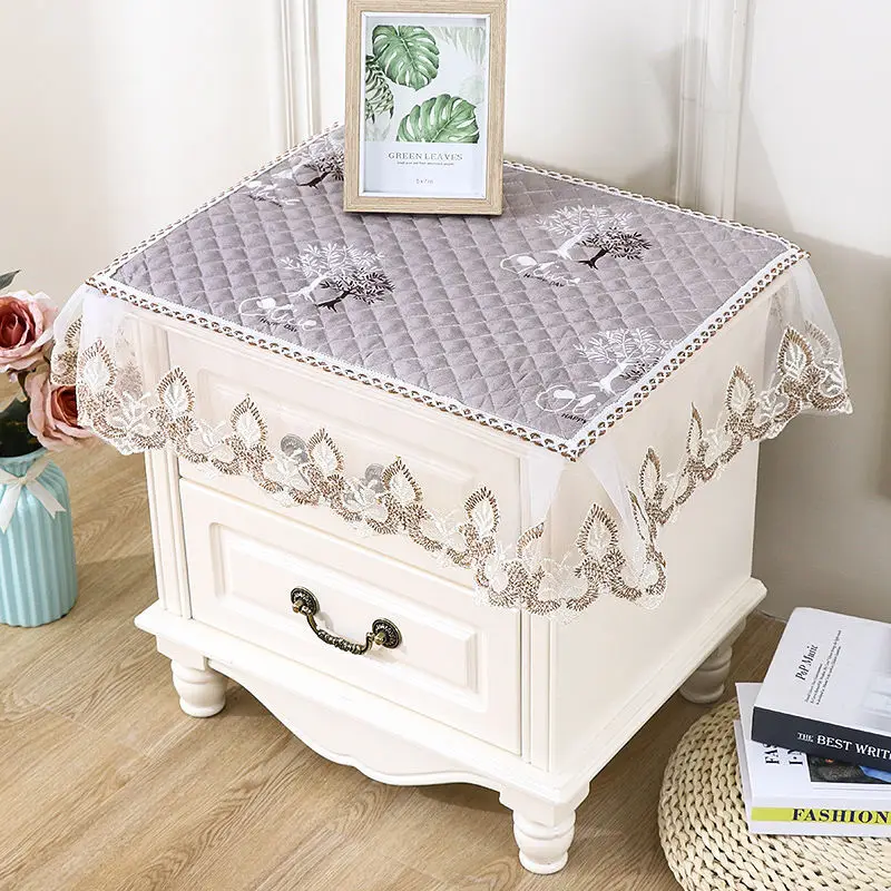 Nightstand cover cloth European nightstand multi-purpose small tablecloth mat dust cloth lace