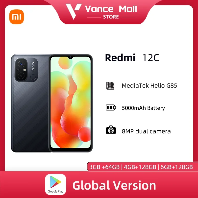 Versión global Xiaomi Redmi 12C Teléfono 3GB/4GB/6GB 64GB 128GB Helio G85 Dual SIM 50MP 6.71 \'pantalla MIUI 13