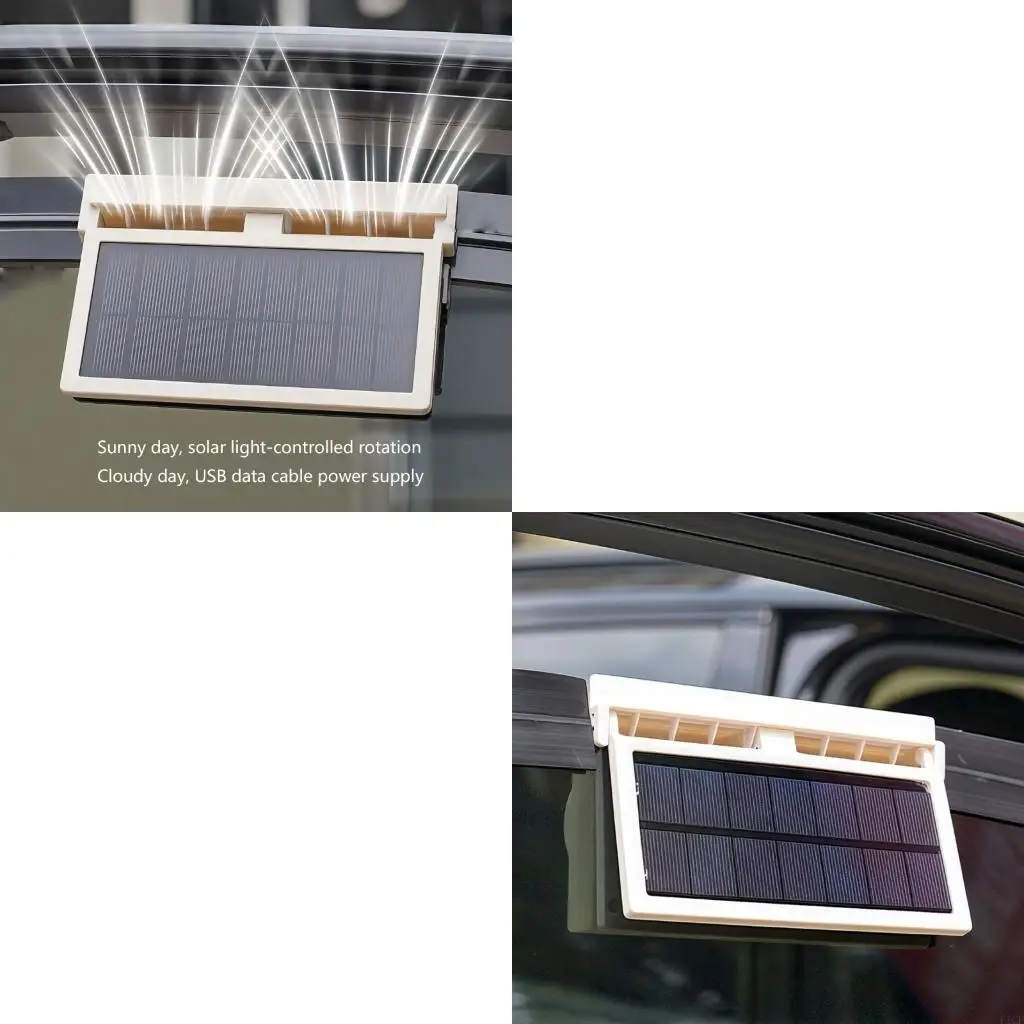 F1CF Automotive Solar Fan Air Circulation Ventilator Easy Installation Rapid Cabin Cooling Device With Quiet Motor Operation