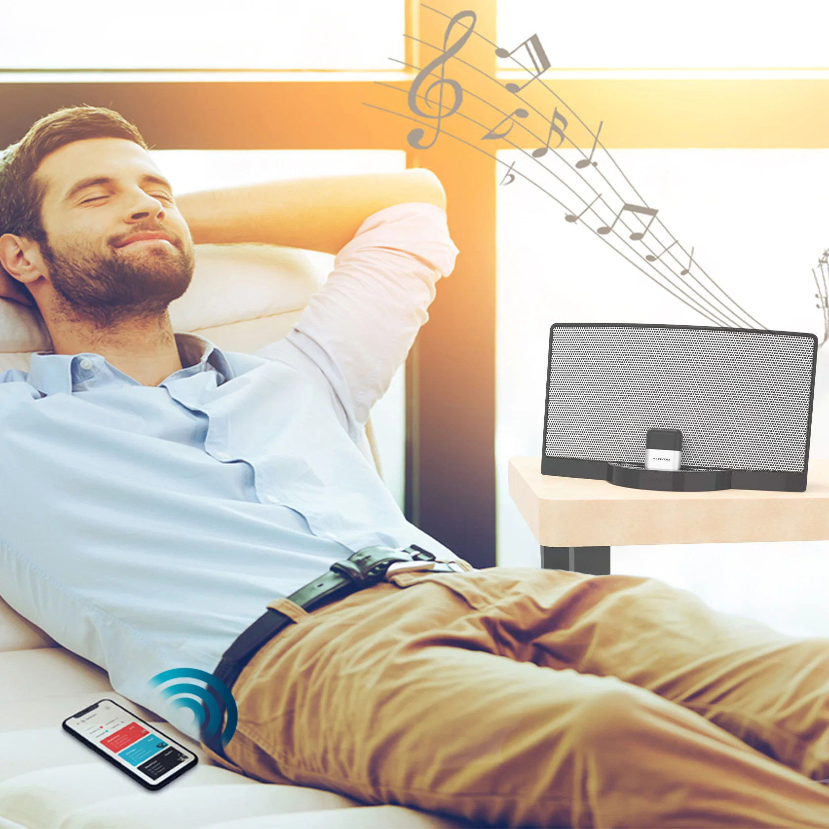 Fanxoo 30 Pin محول بلوتوث 5.3 استقبال بلوتوث صغير لـ Bose Sounddock JBL ياماها آيفون آي بود جاك مكبر صوت تناظري