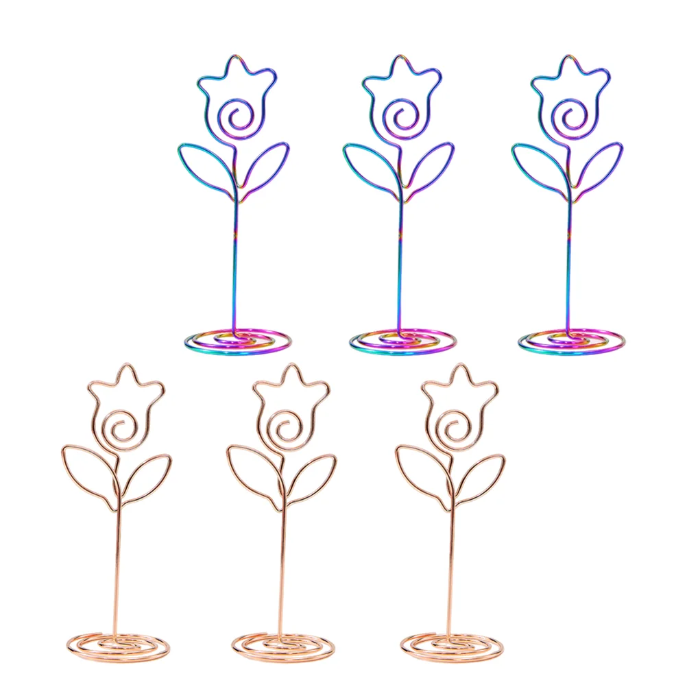 6 Pcs Wedding Literature and Tulip Message Box Metal Table Number Holders Place Card