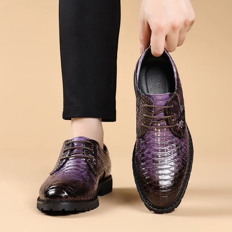 Retro Men Derby Shoes British Casual Thick-soled Anti-slip Comfortable Breathable Fashionable Brand Shoes Gentleman Shoes Men