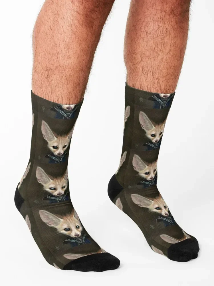 Cornelius Greyville III - A Young Fennec Fox Socks kawaii sheer Socks For Man Women's