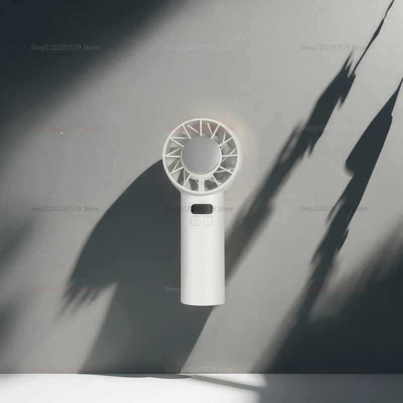 5200mAh Ice Cooling Fan Portable Handheld USB Rechargeable Handheld Fan with LED Display for Traveling Outdoor Camping Cooling