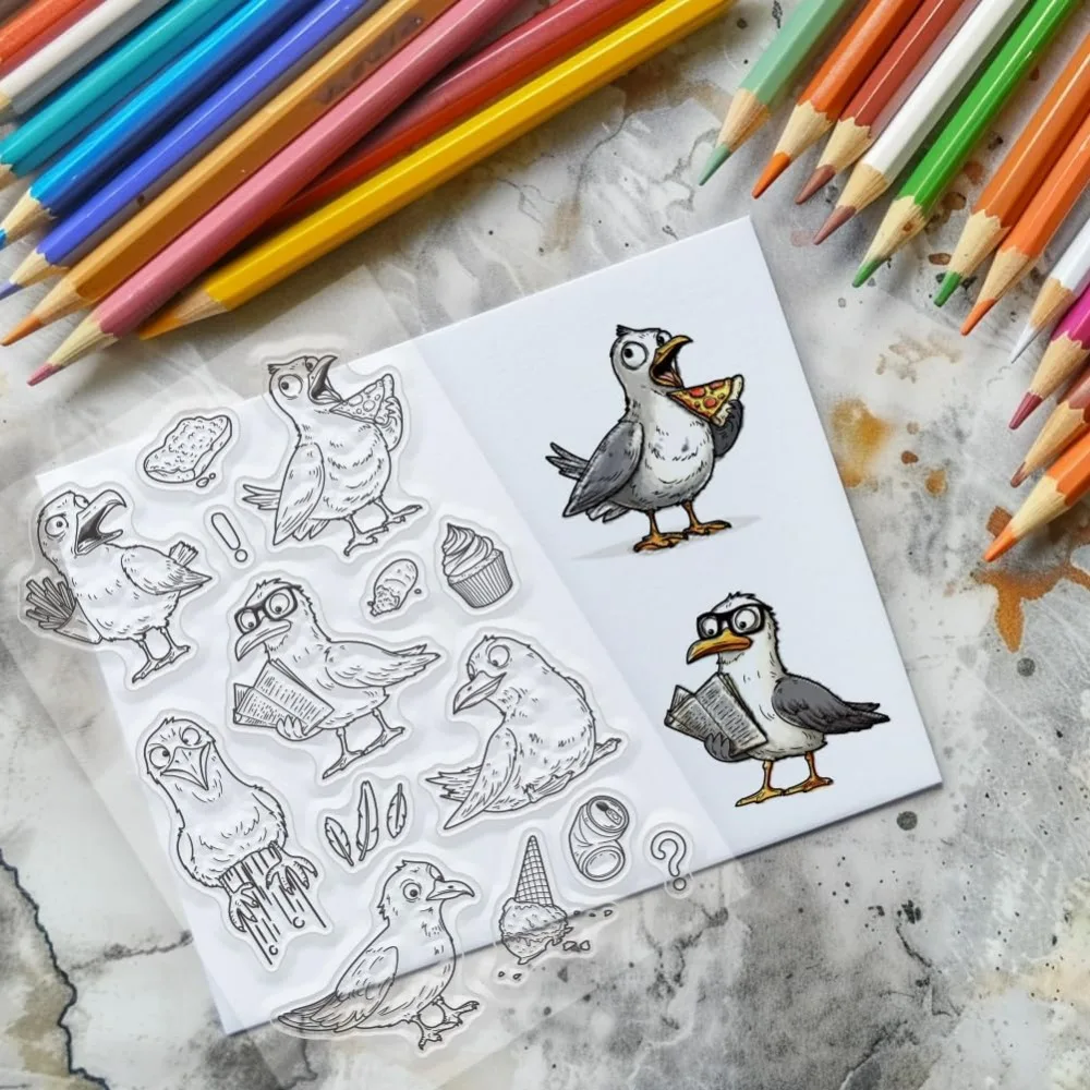 Seagulls Clear Stamps Bird Transparent Stamps Clear Seals for DIY Scrapbooking Photo Album Decoration 4.3x6.3inch - view 6