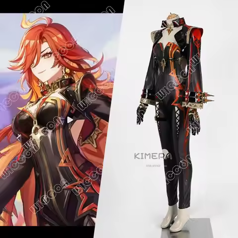 Game Genshin Impact Mavuika Cosplay Costume Wig Pyro Archon Cosplay Wig Natlan Anime Uniform Halloween Fire Elemental Dress-up