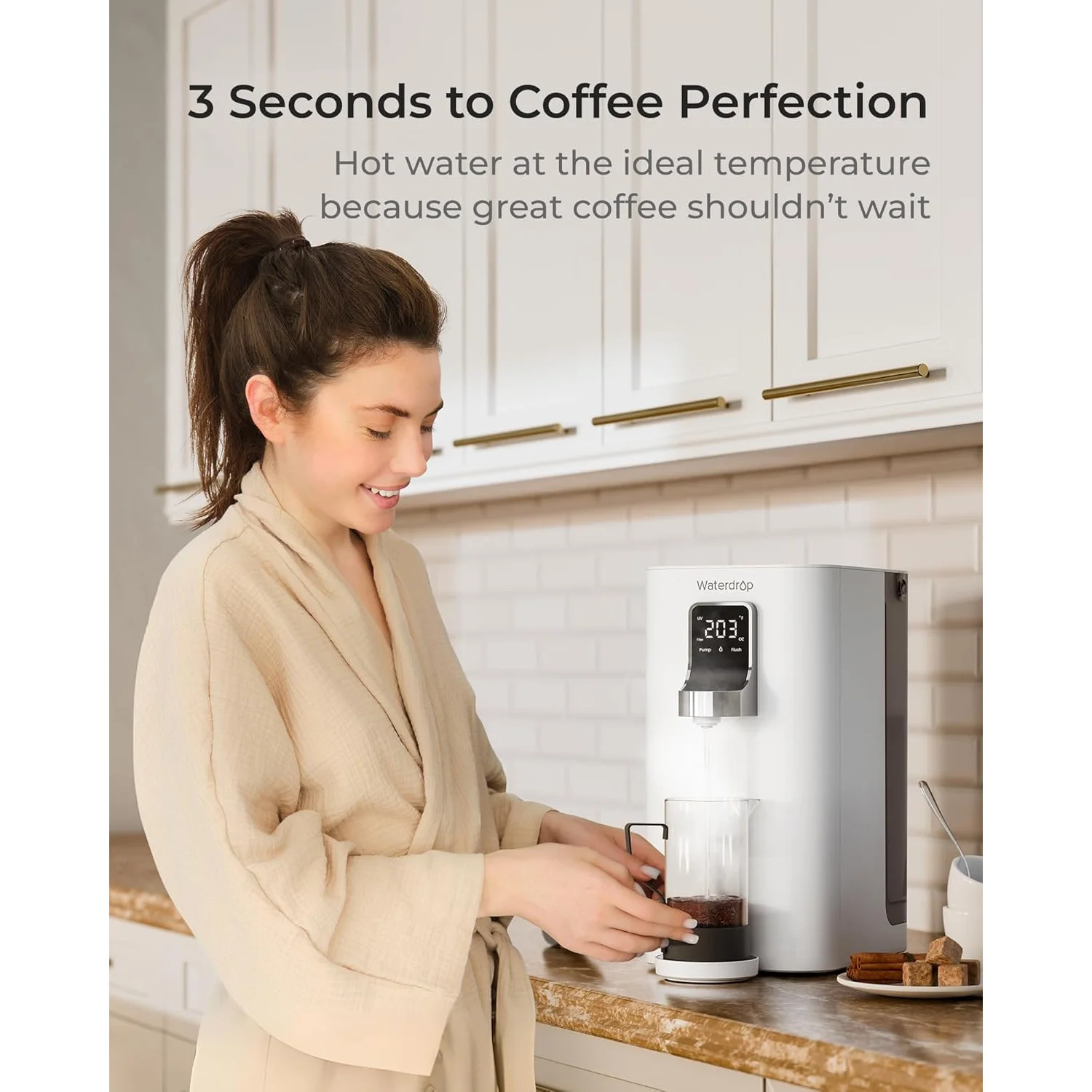 [Instant Hot] Sistema de ósmosis inversa de encimera Waterdrop K19-H, incluida jarra de filtro de agua Waterdrop con 1 filtro