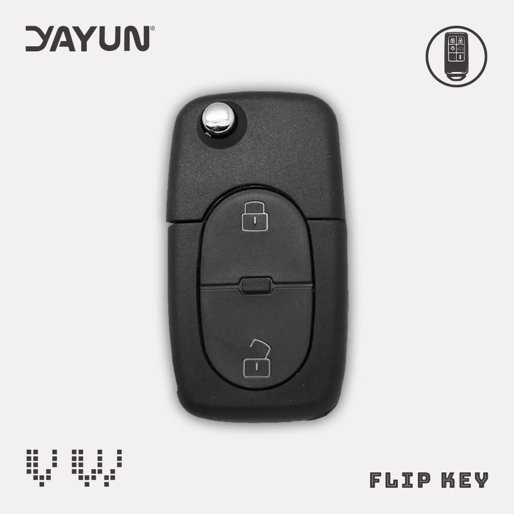 

YAYUN Flip Fob Car Remote Key Shell Case forVWVolkswagen Passat Jetta Golf Beetle 2/3/4 Buttons Fit CR2032/CR1620