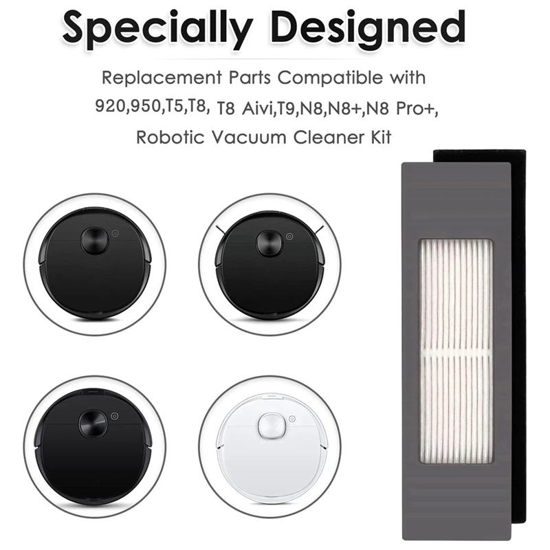 Filtro HEPA para Ecovacs DEEBOT OZMO 920 950 T8 AIVI Max T9 T5 N5 N7 N8+ N8 Pro Plus DX55 DX93 DJ65, Kit de filtros de vacío