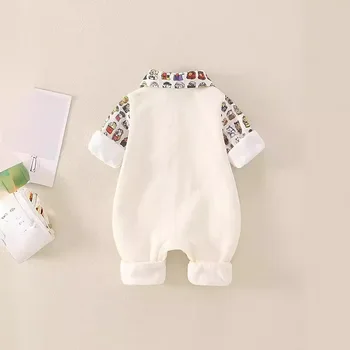 유아 원지 코스튬 롬퍼 점프수트, 긴팔 신사복, 유아 의류, 100% 코튼 용수철 및 가을