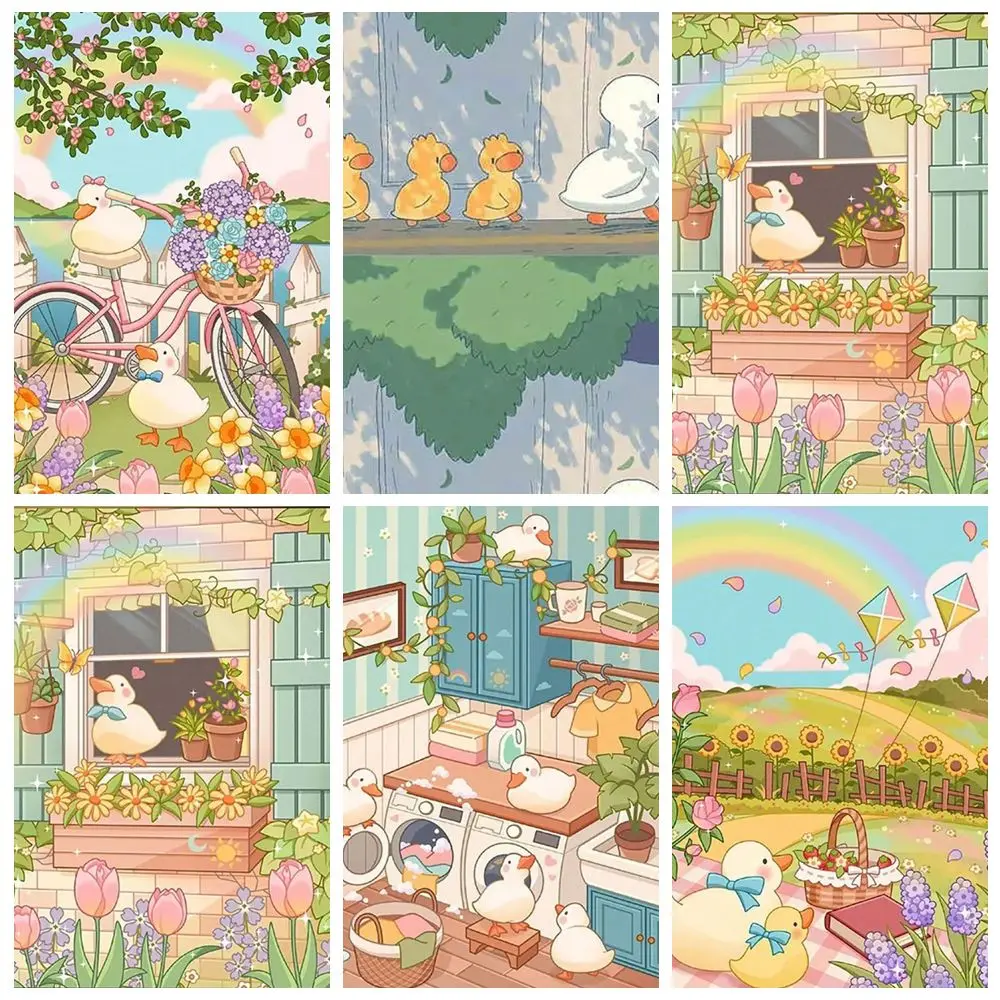 

Алмазная художественная живопись, детский мультфильм, милый утенок, аниме, сделай сам, мозаика ручной работы, ювелирные изделия, вышивка крестиком, домашний декор, подарок