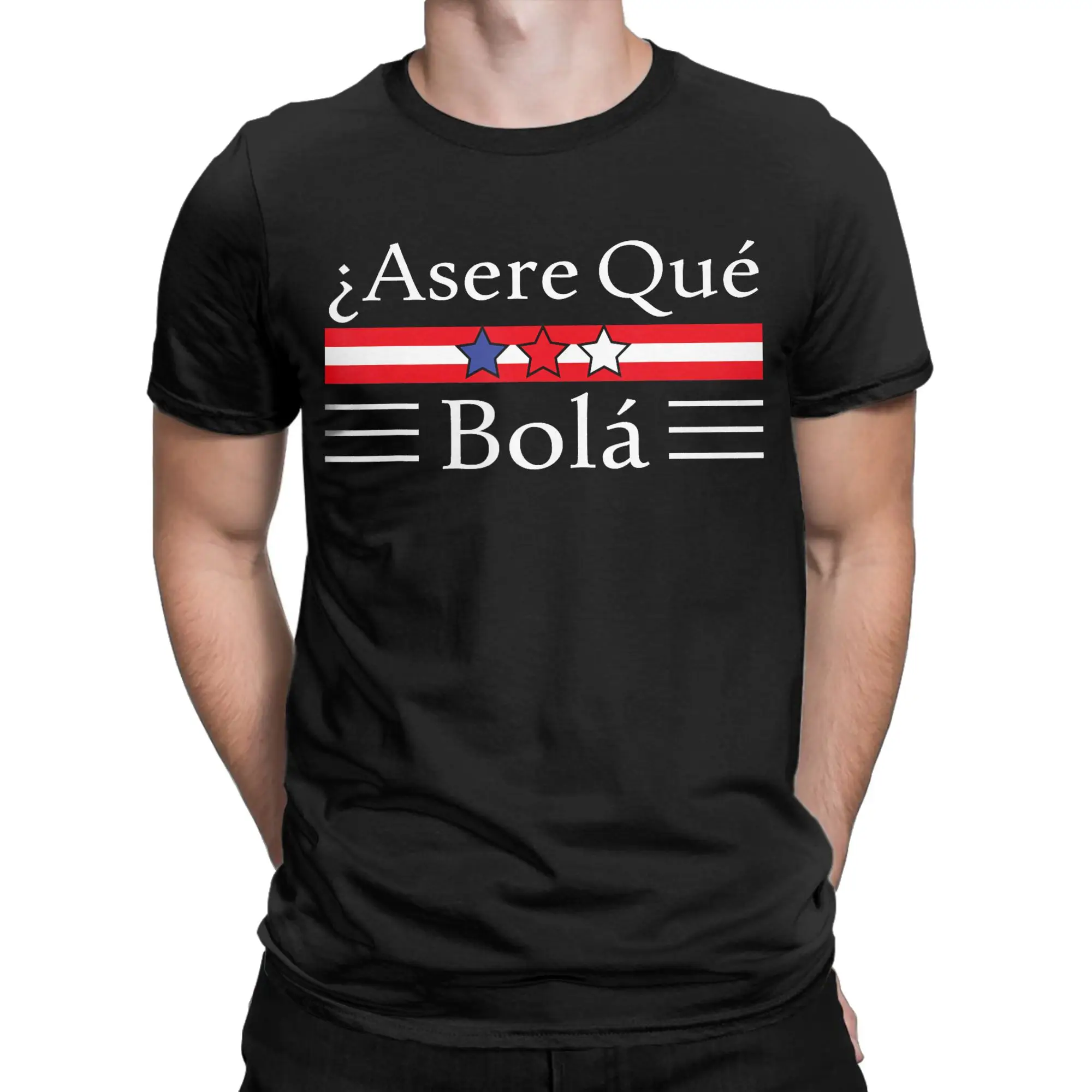 Casual Funny Cuban Greeting Asere Que Bola T-Shirts Men O Neck Cotton T Shirt Flag Short Sleeve Tee Shirt Birthday Gift Clothing
