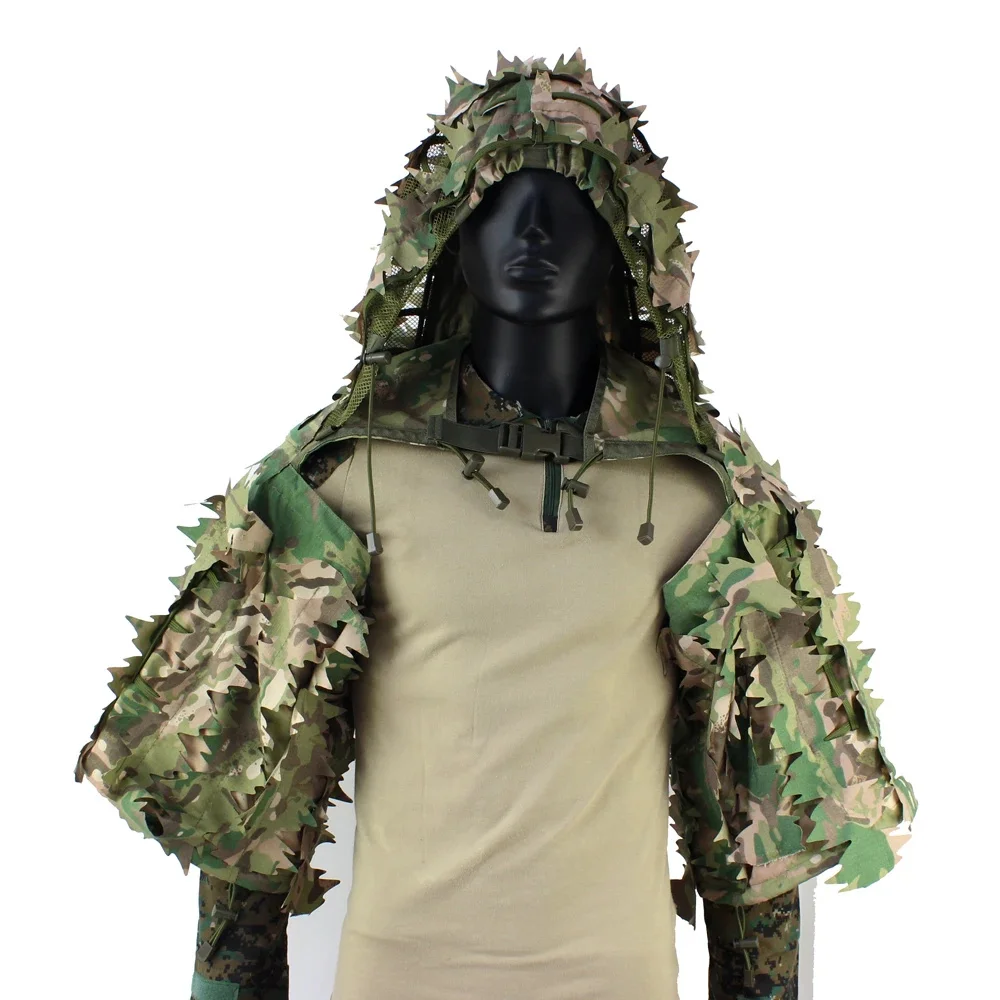 

Tactical Combat Training Ghillie Coat Men Women Upgrade Snipers Shooting Hunting Clothes Camouflage Disguised Jacket Outdoor War