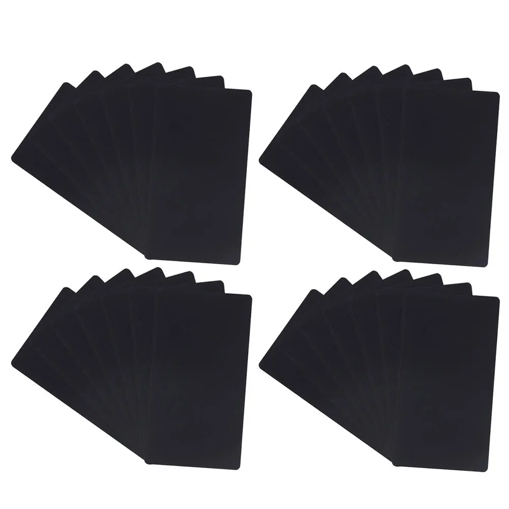

100 Pcs Blank Cards Metal Sublimation Business Aluminium Black Engravable Blanks