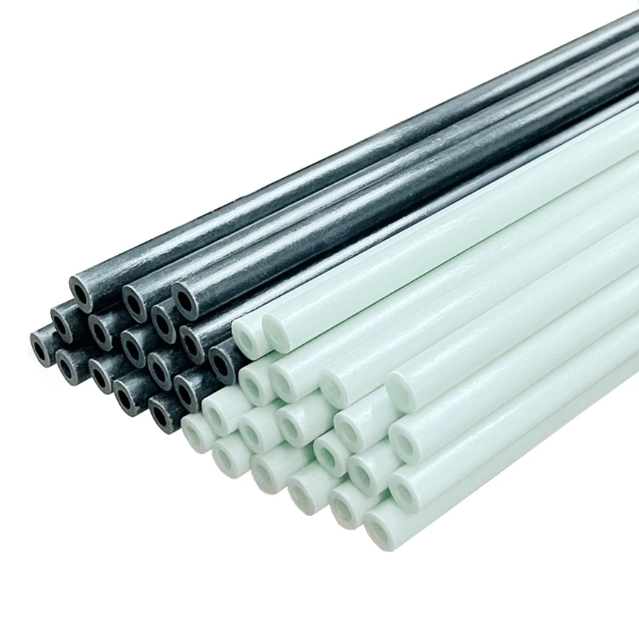 4pcs White Glass Fiber Tube 3mm-14mm  Fiberglass Tube Glass Steel Tube Hollow Rod Lenght 500mm