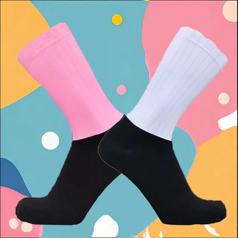 

Silicone Quality Cycling New Non-slip High Socks Bicycle Racing Professional Team Aero Socks Outdoor Running Sport Socks
