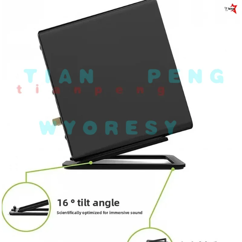 Secure lock shelf for universal mini desktop‑speaker support heavy load resist scratches through all‑day speaker runtime