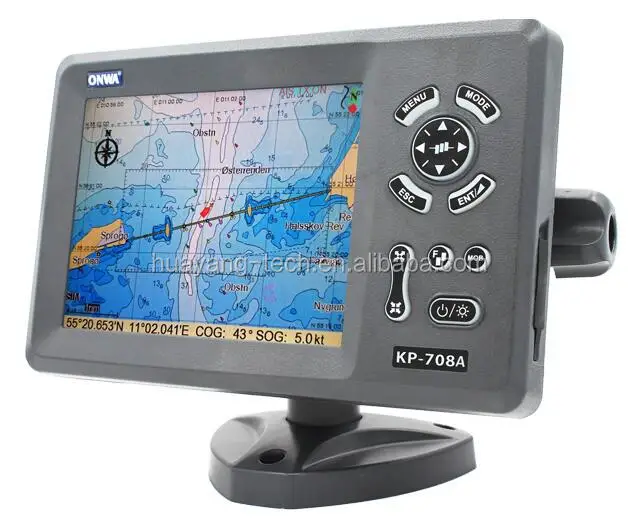 KP-708A Onwa 7-inch LCD Marine GPS Plotter With Internal GPS Antenna And Built-in Class B AIS Transponder