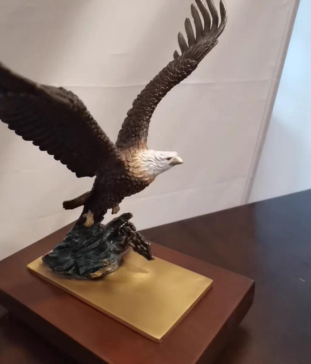 

TOP grade Auspicious Good Omens Wealth Good luck American Eagle Arabian Eagle HOME SHOP BAR CLUB decoration bronze Sculpture