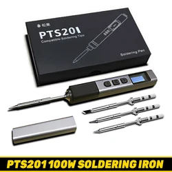 PTS201 Smart Electric Soldering Iron 100W Mini Portable Fast Heating Soldering Station Universal TS101/TS100 Soldering Iron Tip