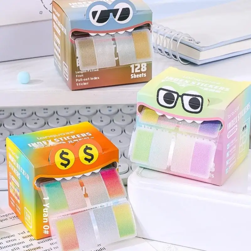 128 folhas/caixa gaveta-estilo pull-out papel perolado pegajoso transparente colorido marcação notas bloco de notas nota marcação suprimentos