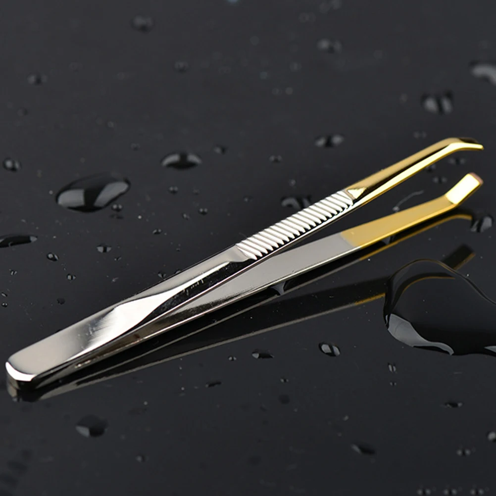 

Stainless Steel Eyebrow Tweezers Clip Eyelash Extension Makeup Pluck Hair Lightweight Durable Small Size Easy Carry Professional