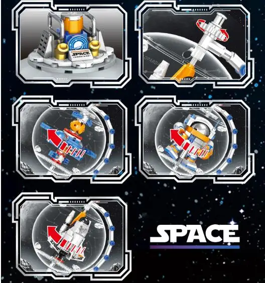 تضيء كرة أرضية اللبنات لعبة الجذعية للفتيات DIY الدورية LED العالم غلوب نموذج العلوم التعليمية هدية ديكور المنزل #4