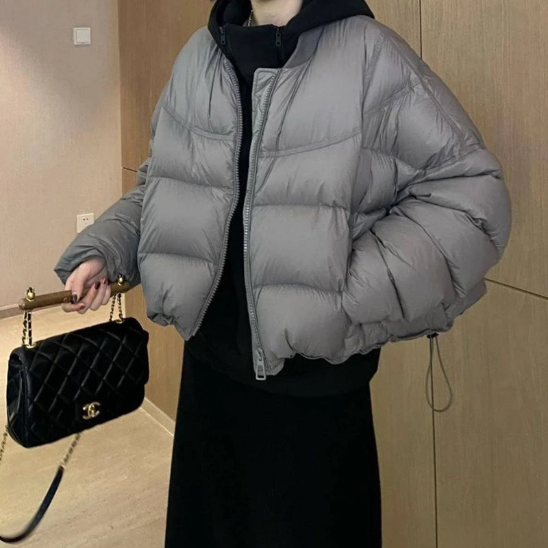 

2025 Winter Cropped Puffer, Petite Oversized Coat for Women Thickened Fashion Jacket
